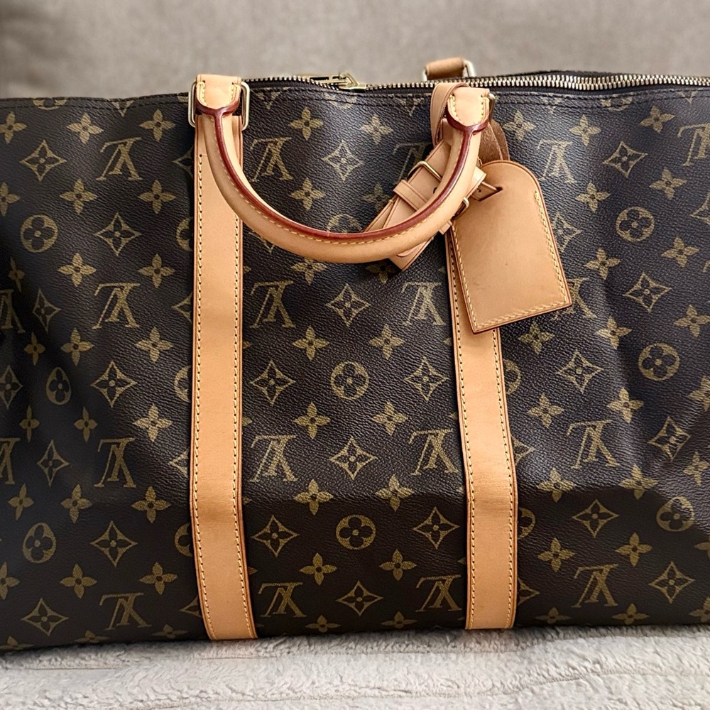 Louis Vuitton Monogram Handbag with Tan Accents
